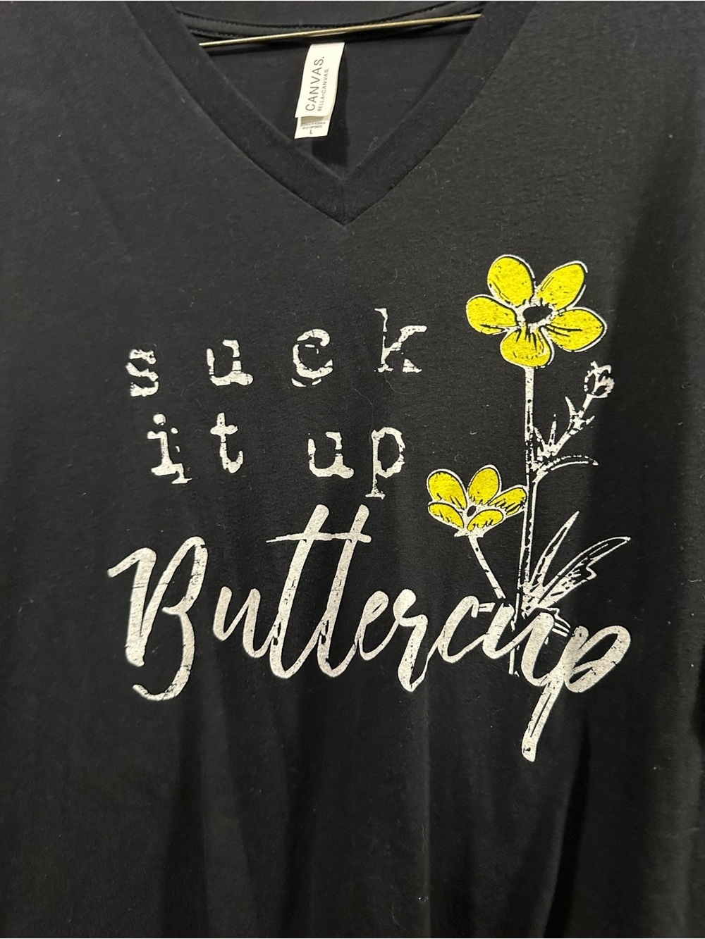 Bella Canvas black vneck graphic tee Sz L